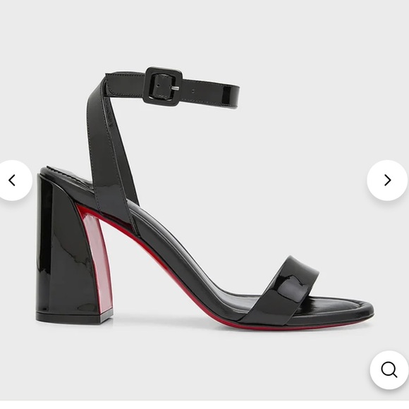 Brand New Black Block Heel with Red Sole - Picture 2 of 10